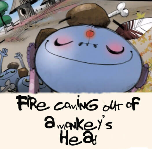 Gorillaz Fire Coming Out of a Monkey Head